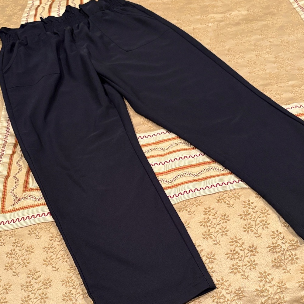 Grace Karin Pants, Ruffled Waist, Polyester Blend, M